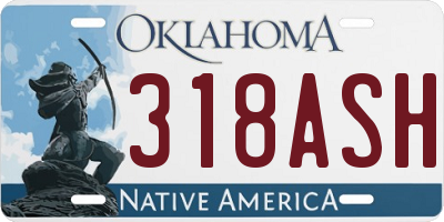 OK license plate 318ASH