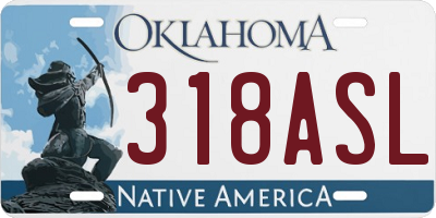 OK license plate 318ASL