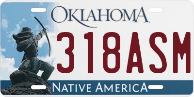 OK license plate 318ASM