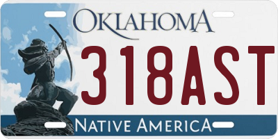 OK license plate 318AST