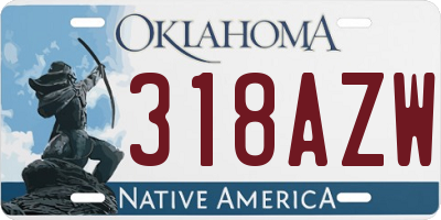 OK license plate 318AZW