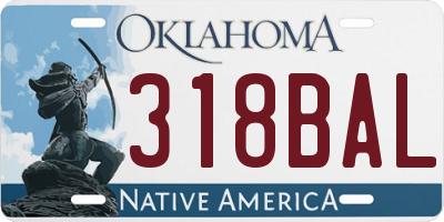 OK license plate 318BAL