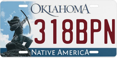 OK license plate 318BPN