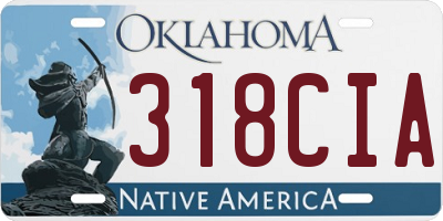 OK license plate 318CIA