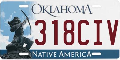 OK license plate 318CIV