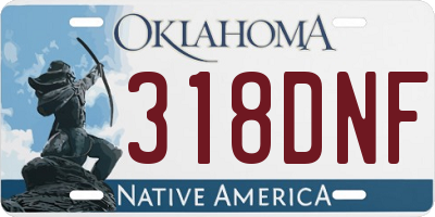 OK license plate 318DNF