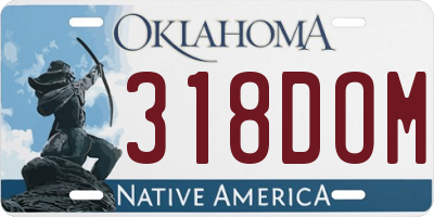 OK license plate 318DOM