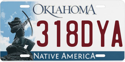 OK license plate 318DYA