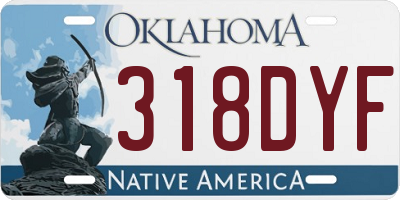 OK license plate 318DYF