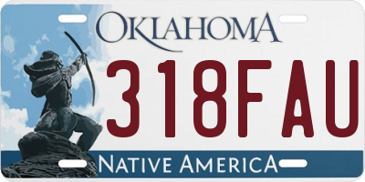 OK license plate 318FAU