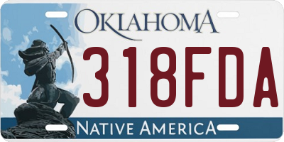 OK license plate 318FDA