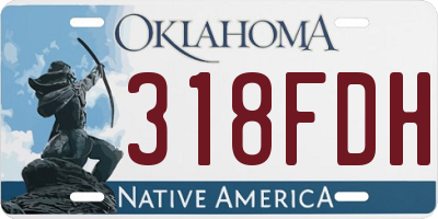 OK license plate 318FDH