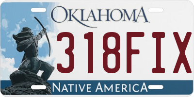 OK license plate 318FIX