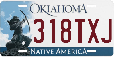 OK license plate 318TXJ
