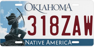 OK license plate 318ZAW