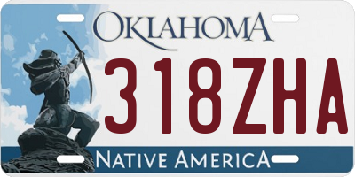 OK license plate 318ZHA