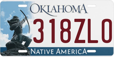 OK license plate 318ZLO