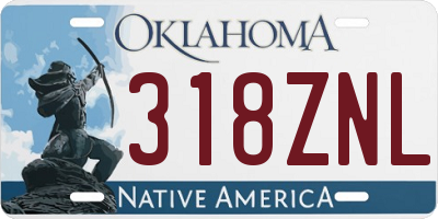 OK license plate 318ZNL