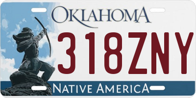 OK license plate 318ZNY