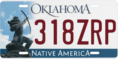 OK license plate 318ZRP