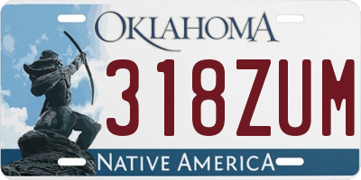 OK license plate 318ZUM