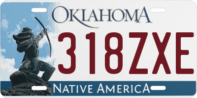 OK license plate 318ZXE