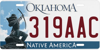 OK license plate 319AAC