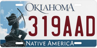 OK license plate 319AAD