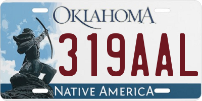 OK license plate 319AAL