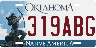 OK license plate 319ABG