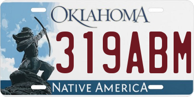 OK license plate 319ABM
