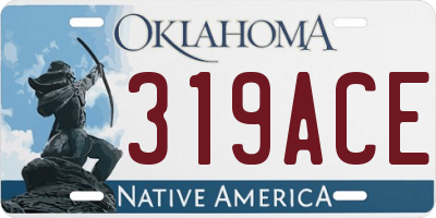 OK license plate 319ACE