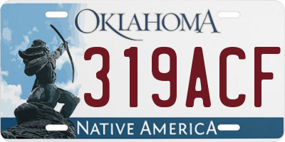 OK license plate 319ACF