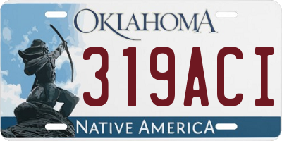 OK license plate 319ACI