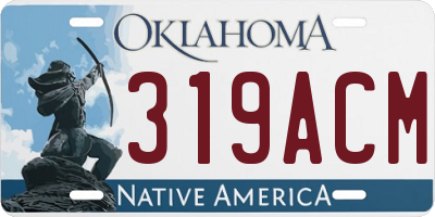 OK license plate 319ACM