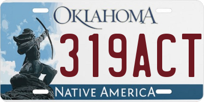 OK license plate 319ACT
