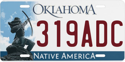 OK license plate 319ADC