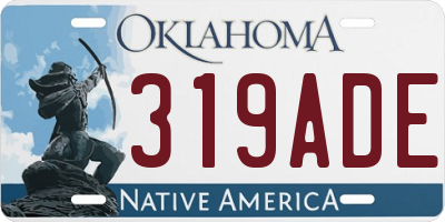 OK license plate 319ADE
