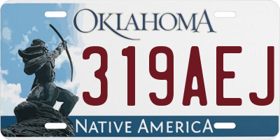 OK license plate 319AEJ