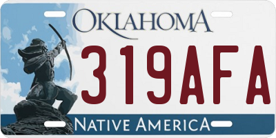 OK license plate 319AFA
