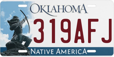 OK license plate 319AFJ