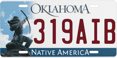 OK license plate 319AIB