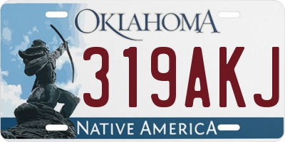 OK license plate 319AKJ