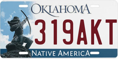 OK license plate 319AKT