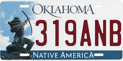 OK license plate 319ANB