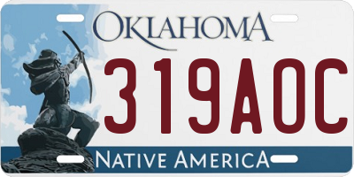 OK license plate 319AOC