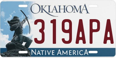 OK license plate 319APA