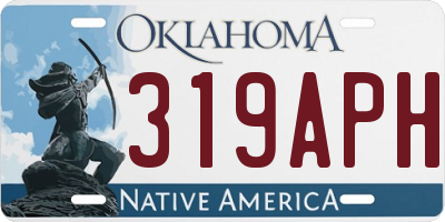 OK license plate 319APH