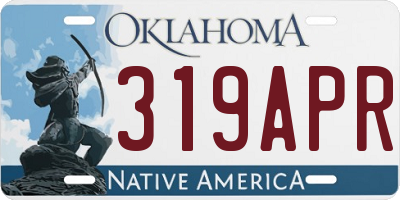 OK license plate 319APR