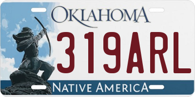 OK license plate 319ARL